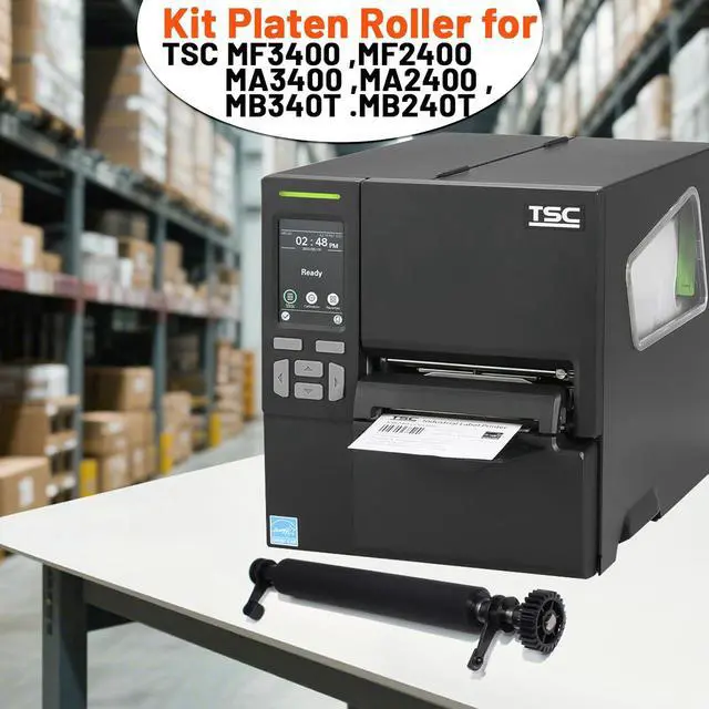 Alt view image 2 of 6 - Kit Platen Roller for TSC MB240 MB340 MF3400,MF2400,MA3400,MA2400 Thermal Printer Roller, Black, Replacement Roller Assembly with Gear