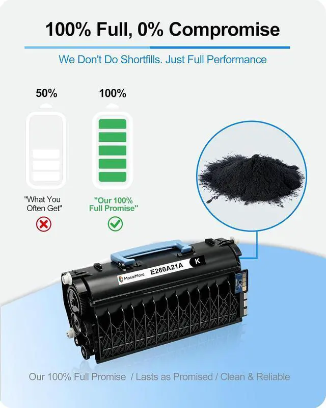 Alt view image 3 of 7 - MasaiMara E260A21A Toner Cartridges for Lexmark E260 E260d E260dn E360 E360d E360dn E460 E460dn E460dw E462 E462dtn Printers (Black, 2-Pack)