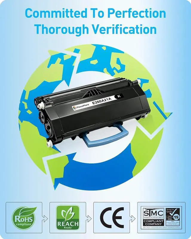 Alt view image 6 of 7 - MasaiMara E260A21A Toner Cartridges for Lexmark E260 E260d E260dn E360 E360d E360dn E460 E460dn E460dw E462 E462dtn Printers (Black, 2-Pack)