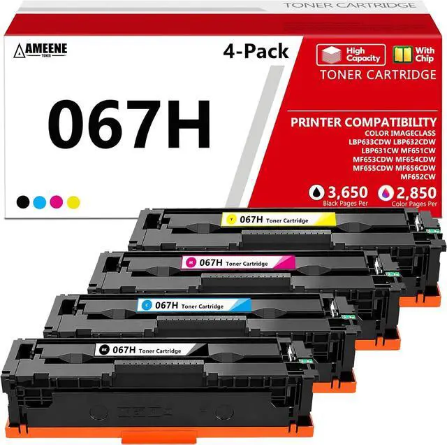 Main image of 067H Toner Cartridge Set High Yield Toner Compatible for Canon 067H CRG-067H Toner Cartridges for Color ImageCLASS MF654CDW MF656CDW LBP632CDW MF655CDW MF653CDW LBP633CDW Printer 4 Pack(1BK/C/1M/1Y)
