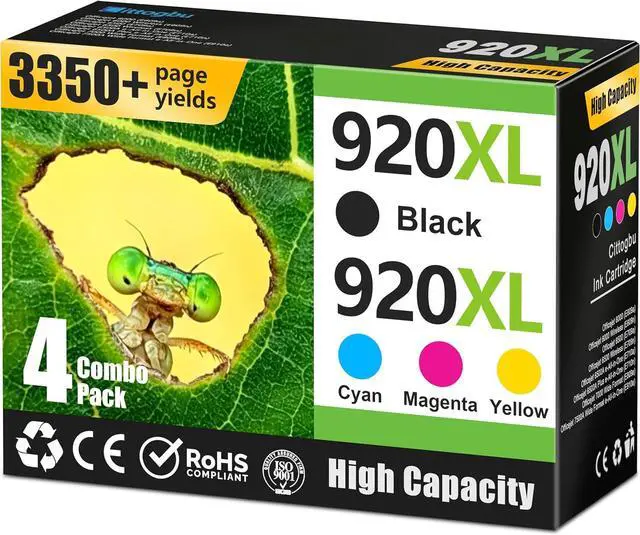 Main image of 920XL 920 High-Yield Ink Cartridge Combo Pack: 920XL Ink Cartridges Compatible Replacement for HP 920XL HP920 for Officejet 6000 6500 6500A 7000 7500A Printers