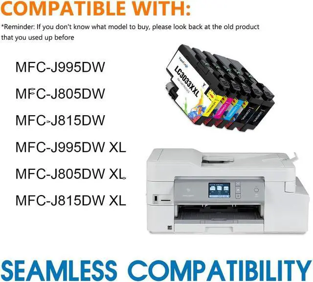 Alt view image 2 of 7 - LC3033XXL Ink Cartridges 10-Pack (4BK/2C/2M/2Y) Replacement for Brother Ink LC3033 XXL for MFC-J995DW MFC-J805DW MFC-J815DW Printer