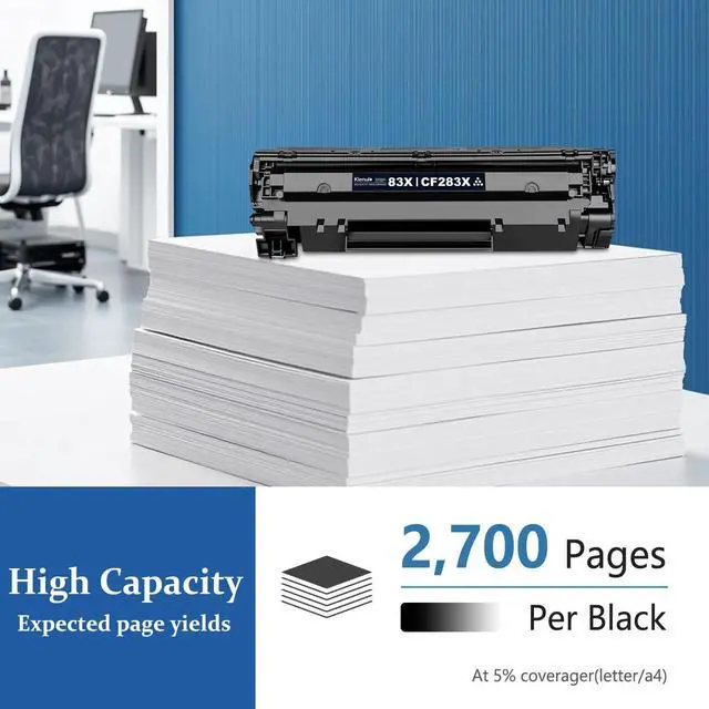 Alt view image 3 of 7 - 83X Black Toner Cartridge High Yield 3-Pack, CF283X Toner Replacement for HP Pro M201dw, M201n; Pro MFP M125a, M125nw, M125rnw, M127fn, M127fp, M127fw, M127fs, M225dn, M225dw Printer