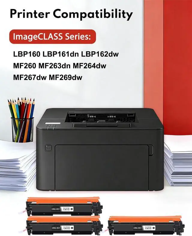 Alt view image 2 of 7 - 051 Black Toner Cartridge 3-Pack Replacement for Canon 051 Toner Cartridge