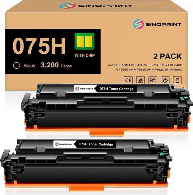 Main image of 075H Black Toner Cartridge Replacement for Canon 075H 075 Toner Compatible with imageCLASS LBP646Cdw MF662Cdw MF664Cdw MF665Cdw LBP647Cdw LBP640 MF660 Printer- High Capacity with Chip