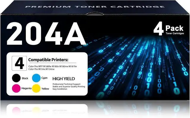 Main image of 204A Toner Cartridges 4 Pack Replacement for HP 204A M180nw M154a Toner