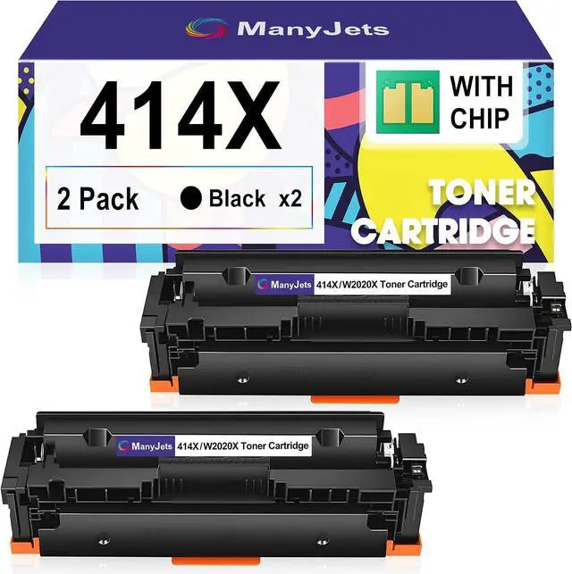 Main image of 414X Black Toner Cartridge 2 Pack with Chip Compatible for HP 414X