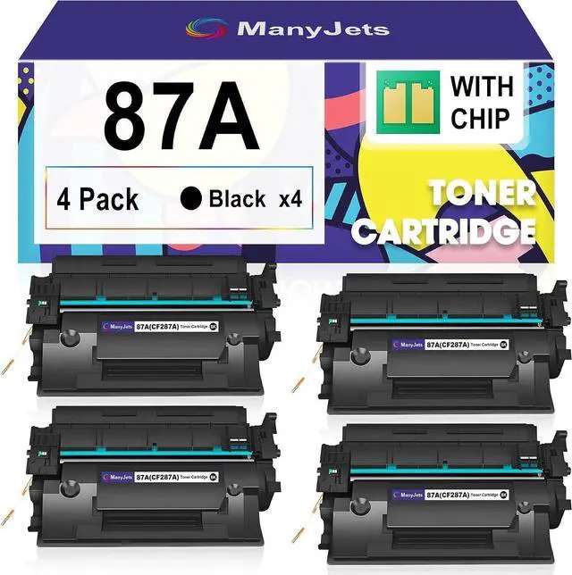 Main image of CF287A 87A Toner Cartridge Black 4 Pack Replacement for HP 87A