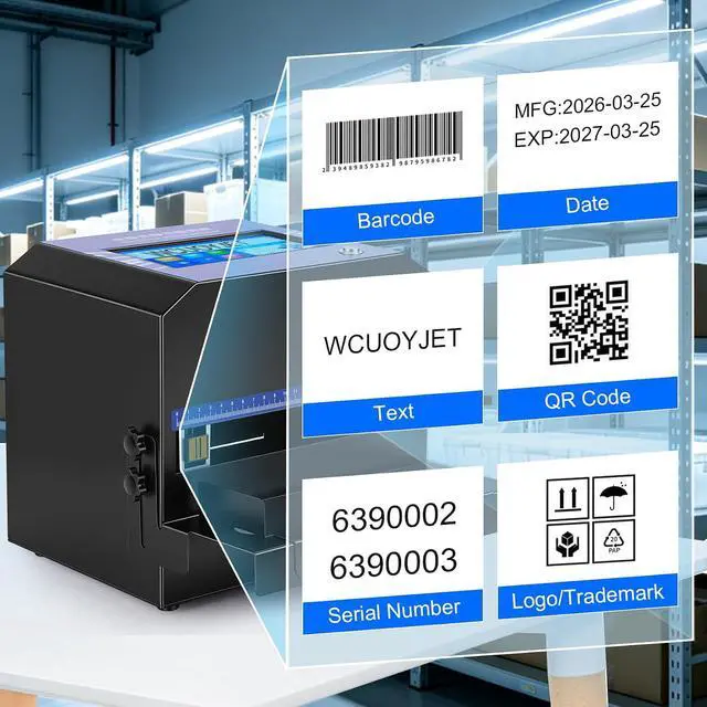 Alt view image 2 of 7 - T68 Inkjet Printer, 7-Inch Touch Screen Inkjet Coding Machine