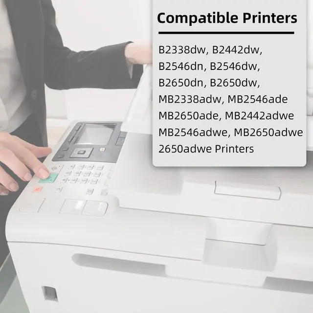 Alt view image 2 of 6 - B231000 Toner Cartridge Black 1-Pack Replacement for B2338 B231000 Toner for B2338 B2442 B2546 B2650 MB2338 MB2442 MB2546 MB2650 Printer High Yield
