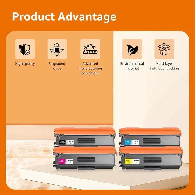 Alt view image 2 of 7 - TN436 Toner Cartridge High Yield Replacement for Brother TN436 TN 436 TN436BK TN433 TN431 Toner for Brother HL-L8360CDW HL-L8260CDW MFC-L8900CDW MFC-L8690CDW Printer(4 Pack,Cyan/Yellow/Magenta/Black)