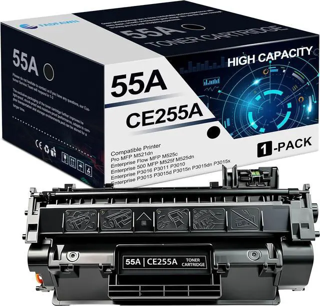 Main image of CE255A 55A Black Toner Cartridge 1 Pack - Compatible with HP 55A CE255A