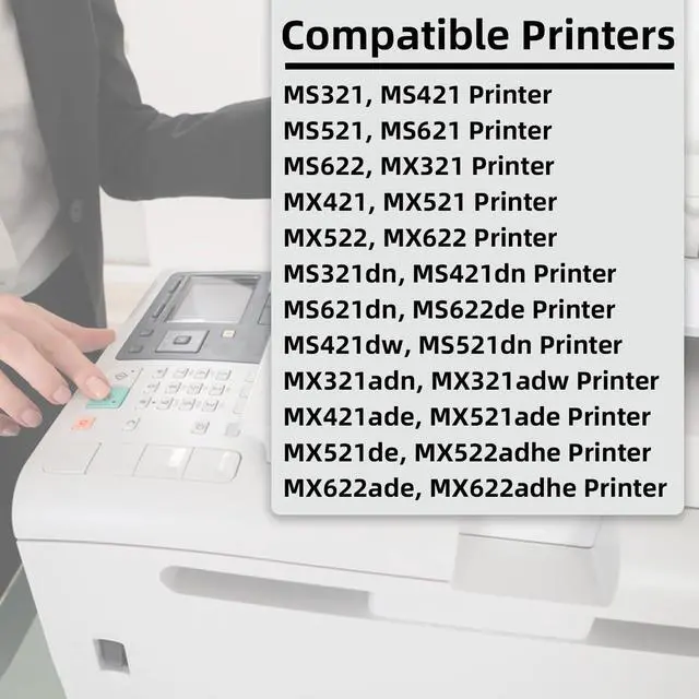 Alt view image 2 of 6 - MS321(56F1000) Toner Cartridge 1-Pack Replacement for 56F1000 Toner for MS321 MS421 MS521 MS621 MS622 MX321 MX421 MX521 MX522 Printer Black High Yield 6,000 Pages