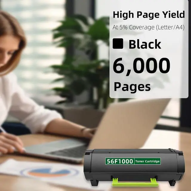 Alt view image 3 of 6 - MS321(56F1000) Toner Cartridge 1-Pack Replacement for 56F1000 Toner for MS321 MS421 MS521 MS621 MS622 MX321 MX421 MX521 MX522 Printer Black High Yield 6,000 Pages
