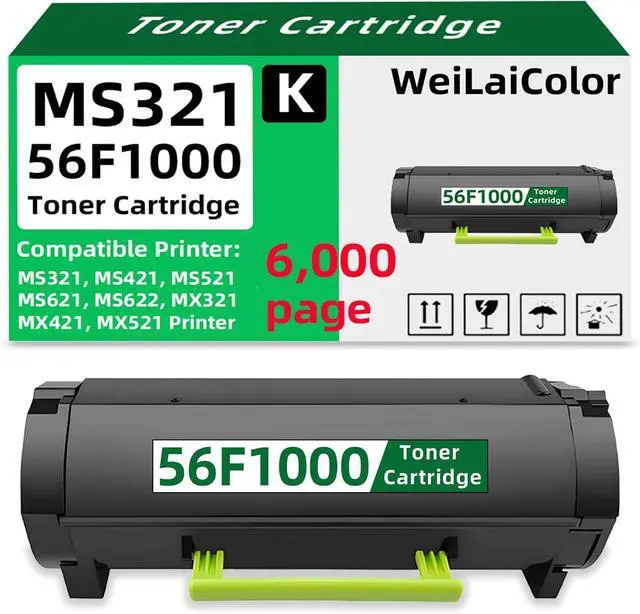 Main image of MS321(56F1000) Toner Cartridge 1-Pack Replacement for 56F1000 Toner for MS321 MS421 MS521 MS621 MS622 MX321 MX421 MX521 MX522 Printer Black High Yield 6,000 Pages