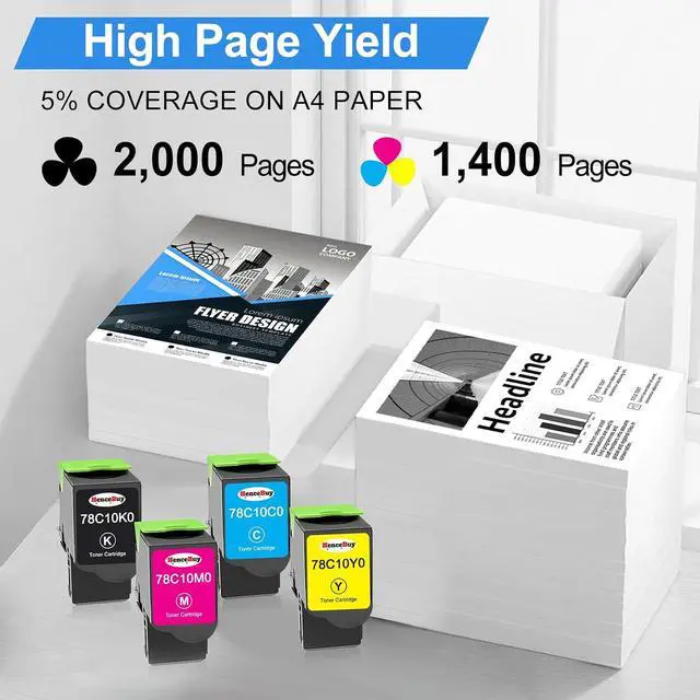 Alt view image 3 of 7 - CS421 78C10 High Yield Compatible Toner Cartridge, 4-Pack