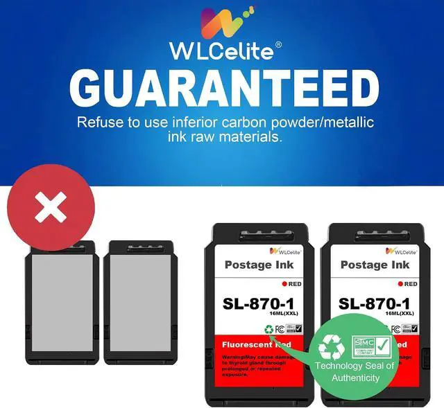 Alt view image 3 of 7 - SL-870-1 XXL Red Ink Cartridge High Yield 2 Pack Replacement for Pitney Bowes SL870-1 Fluorescent Red Ink Cartridge PB New SendPro Mai lstation Postage Meter,16ml