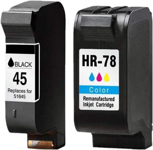 Alt view image 4 of 6 - Compatible Ink Cartridges .Compatible with HP 45 78 Deskjet 1220c 3820 3822 6122 6127 930c 932c 940c 950c Printers for HP45 for HP78(1BK 1COLOR)