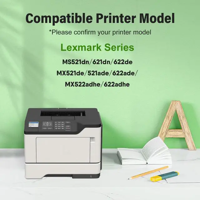 Alt view image 2 of 6 - 56F1U00 Toner Cartridge Replacement for Lexmark MS521dn Toner Cartridge Work for Lexmark MS621dn MS521dn MS622de MX521 MX522 MX622 Laser Printer,25K Pages