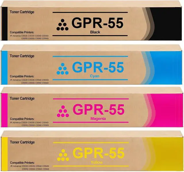 Main image of GPR-55 GPR55 GPR 55 Toner Cartridge Use for ImageRUNNER Advance C5535 C5535i C5540 C5540i C5550 C5550i C5560 C5560i DX C5735 C5735i C5740 C5740i C5750 C5750i C5760 C5760i Printers (4 Pack)