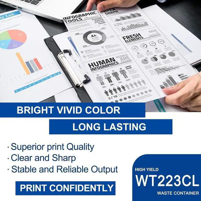 Alt view image 5 of 7 - 1 Pack WT223CL Black Waste Container High Yield Compatible WT223CL Replacement for Brother HL-L3210CW L3230CDW L3270CDW L3290CDW MFC-L3710CW L3750CDW L3770CDW Printer