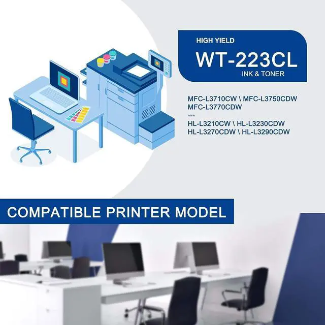 Alt view image 2 of 7 - 1 Pack WT223CL Black Waste Container High Yield Compatible WT223CL Replacement for Brother HL-L3210CW L3230CDW L3270CDW L3290CDW MFC-L3710CW L3750CDW L3770CDW Printer