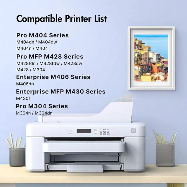 Alt view image 2 of 7 - 58A Toner (with Chip) Replacement for HP 58A Toner Cartridge Black CF258A 58X CF258X Compatible with LaserJet Pro M404n M404dn M404dw M404 MFP M428fdw M428dw M428 Printer (2 Pack,Black)