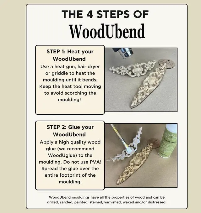 Alt view image 3 of 4 - WoodUBend Pack of Two Ribbon & Berries Trims TR751-215x1x0.3cm - Heat Bendable & Flexible Wood Trims - DIY Craft, Furniture & Home Decor - Easy to Apply & Paint - Versatile & Reusable