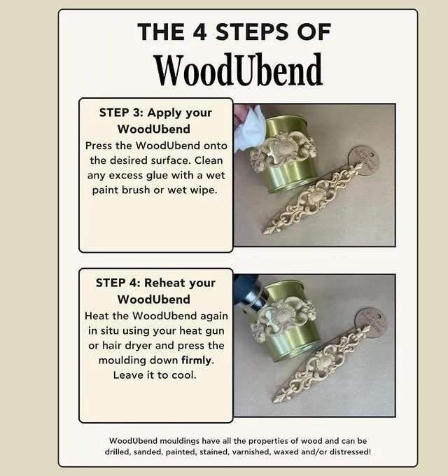 Alt view image 4 of 4 - WoodUBend Pack of Two Ribbon & Berries Trims TR751-215x1x0.3cm - Heat Bendable & Flexible Wood Trims - DIY Craft, Furniture & Home Decor - Easy to Apply & Paint - Versatile & Reusable