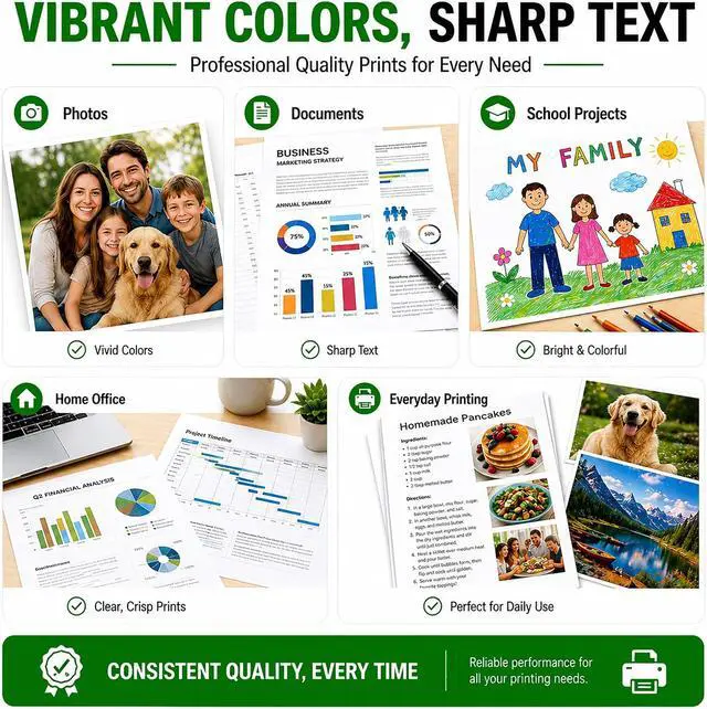 Alt view image 2 of 7 - 64XL Ink Cartridge Black and Color Combo Pack Replacement HP Ink 64 XL Use for Envy Photo 7855 7858 6252 6255 7800 7100 7120 7155 7158 Tango Series Printer (Black/Color, 2 Pack)