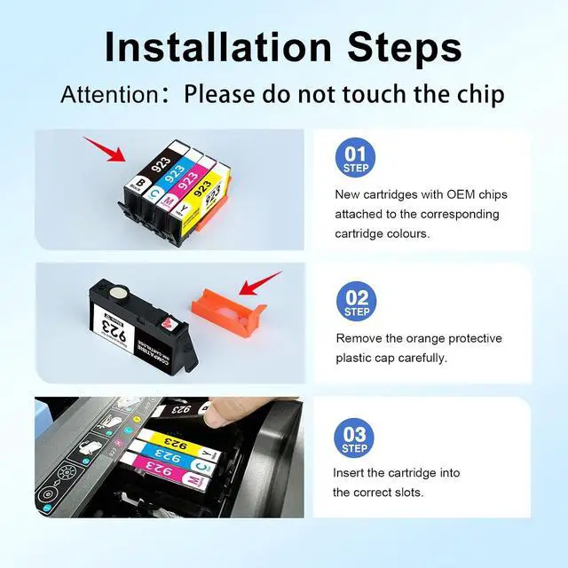 Alt view image 5 of 6 - 923 Ink Cartridges Combo Pack Replacement for HP 923 Ink Cartridges 4 Pack