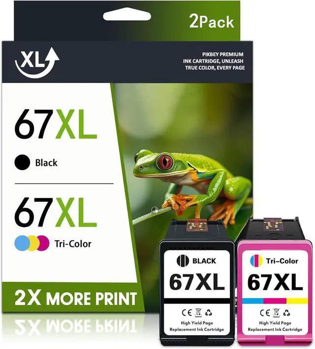 Main image of 67XL Ink Cartridges Black Color Combo Pack Replacement for HP Ink 67