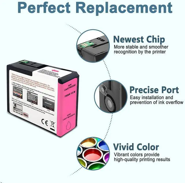 Alt view image 3 of 7 - T850 Ink Cartridge T8506 T850600 Remanufactured Work for SureColor P800 (1-Pack, Vivid Light Magenta)