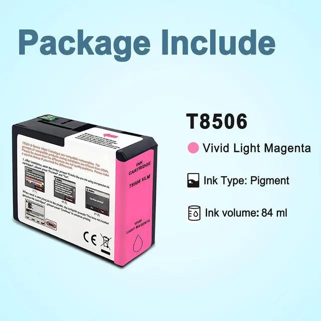 Alt view image 4 of 7 - T850 Ink Cartridge T8506 T850600 Remanufactured Work for SureColor P800 (1-Pack, Vivid Light Magenta)