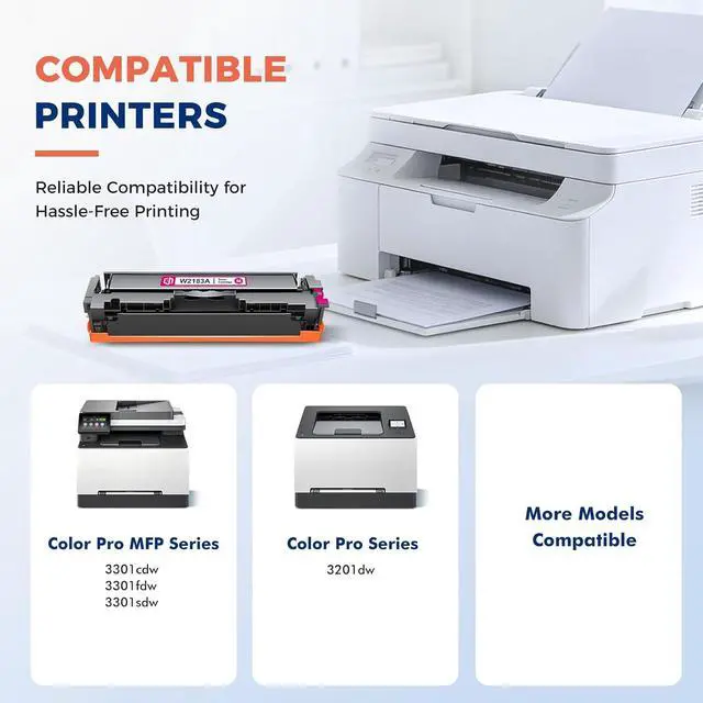 Alt view image 4 of 7 - 218A Toner Cartridges 4 Pack 218 3201dw 3301fdw High Yield W2180A with Chip