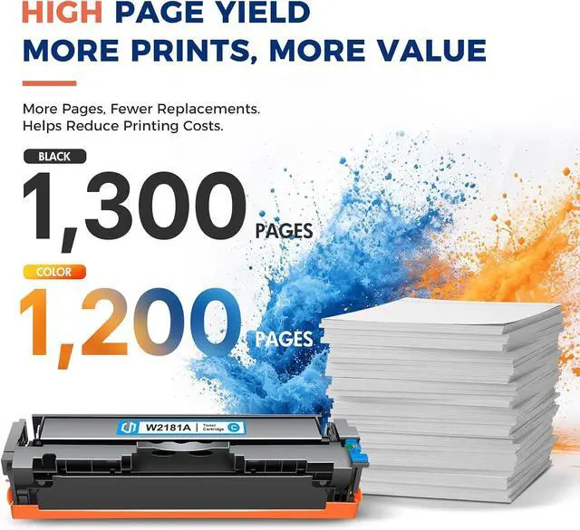 Alt view image 2 of 7 - 218A Toner Cartridges 4 Pack 218 3201dw 3301fdw High Yield W2180A with Chip