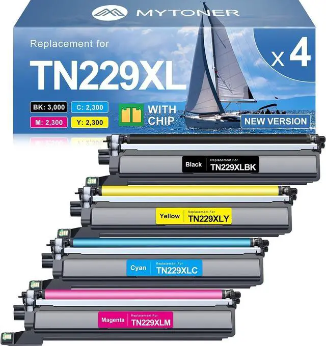 Main image of MYTONER TN229XL TN229 Toner Cartridges 4 Pack for MFC-L3780CDW MFC-L3720CDW