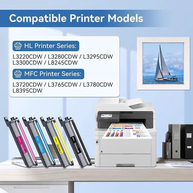 Alt view image 2 of 7 - MYTONER TN229XL TN229 Toner Cartridges 4 Pack for MFC-L3780CDW MFC-L3720CDW
