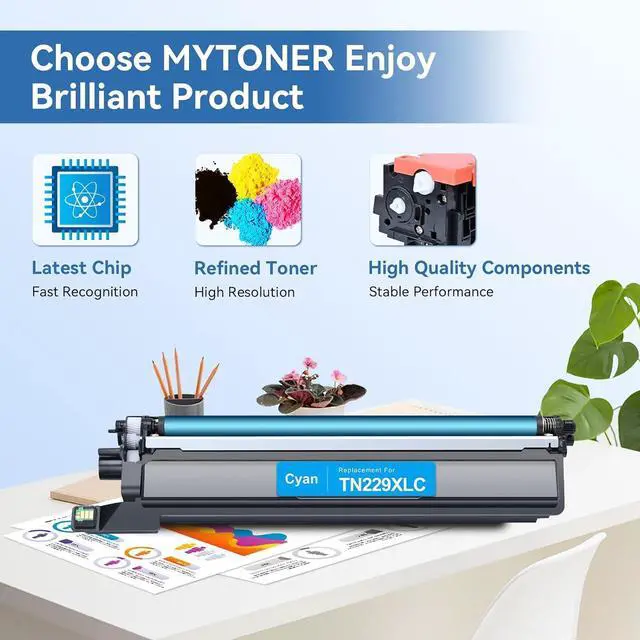 Alt view image 4 of 7 - MYTONER TN229XL TN229 Toner Cartridges 4 Pack for MFC-L3780CDW MFC-L3720CDW