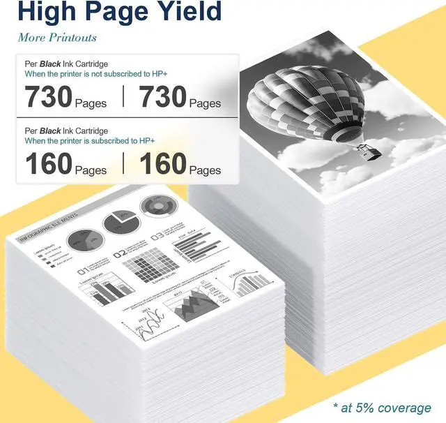 Alt view image 3 of 7 - 68XL Ink Cartridge High Yield Compatible for HP 68 Black Ink Cartridge