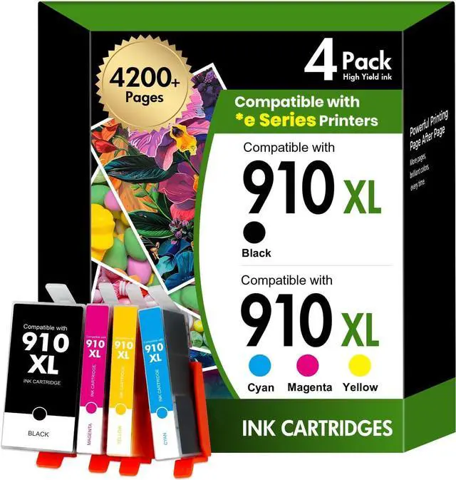Main image of 910XL 910 8015e 8025e Ink Cartridges Combo Pack Replacement for HP Printer
