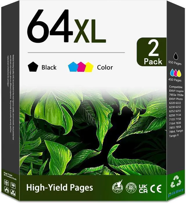 Main image of 64 64XL Black Tri-Color Ink Cartridges Replacement for HP 64XL Ink