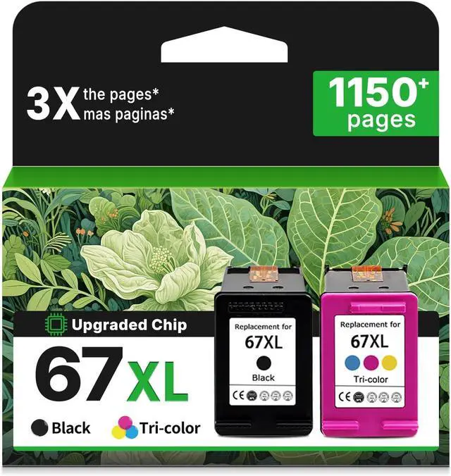 Main image of Relcolor 67XL Ink Cartridge Replacement for HP 67 XL Black Color Combo for HP67 HP67XL 2852e 2855e 4200 2827e 2734e 2700 4100 4155e 4255e 2755e 4227e 2700e 2752e 6400 4100e 6458 6455e 6458e 6065e 6000