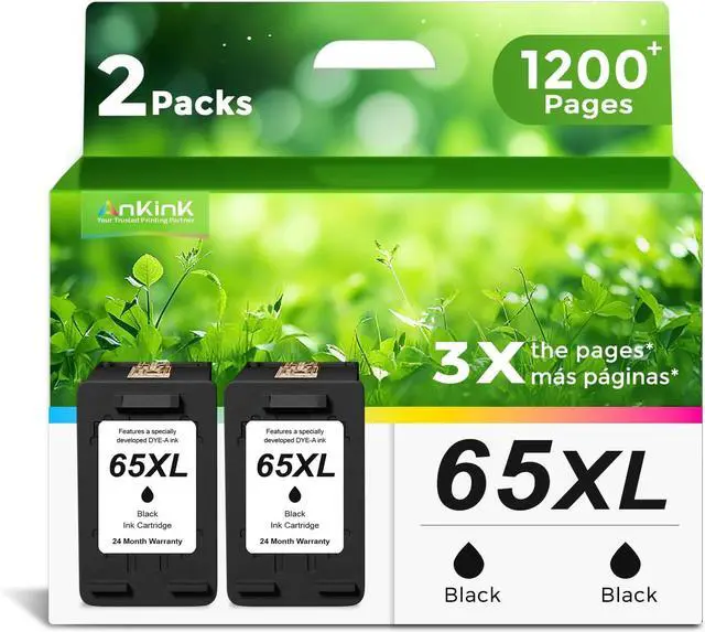 Main image of 65XL Black Ink Cartridge Replacement for HP Ink 65 HP65 XL HP65XL for Envy 5055 5000 5052 5010 5070 5014, Deskjet 3755 3700 2600 3722 3772 3752 2652 2655 2622 2640 Printer, BK 2 Pack