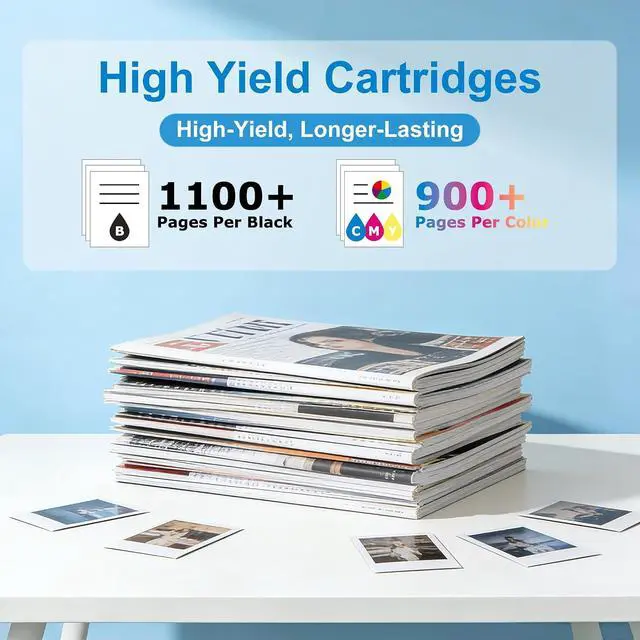 Alt view image 3 of 7 - 902XL Ink Cartridges Replacements for HP 902 Ink Cartridges Combo Pack (4 Pack), Compatible with HP OfficeJet Pro 6968 6978 6950 6958 6979 6962 Printers, 902 Black and 902 Color (Cyan Magenta Yellow)
