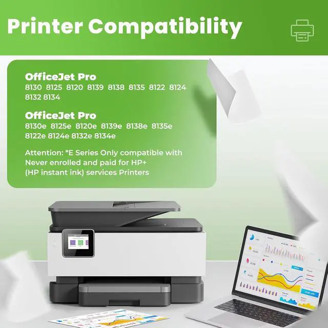 Alt view image 2 of 7 - 923XL 923e 923 Ink Cartridges OfficeJet Pro 8120e 8125e 8130e Ink Cartridge
