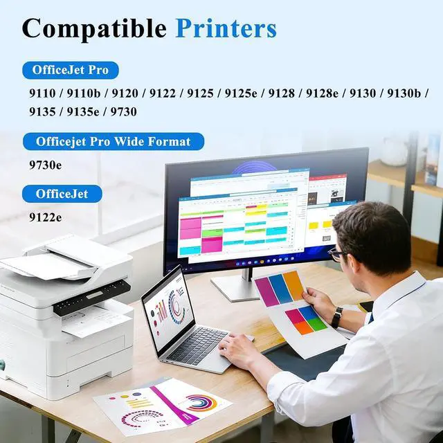 Alt view image 2 of 7 - 936XL 936e Ink Cartridges Combo pack Replacement for HP 936 Ink Cartridges Black and Color,Work for OfficeJet Pro 9125e 9120e 9730e 9135e 9122e 9128e 9110b 9130b Update with V19.8.1 Chip (4 Pack)