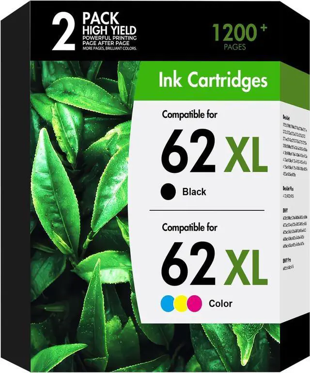 Main image of 62 62XL Ink Cartridge Black and Color Combo Pack for Envy 7640 5660 Printer