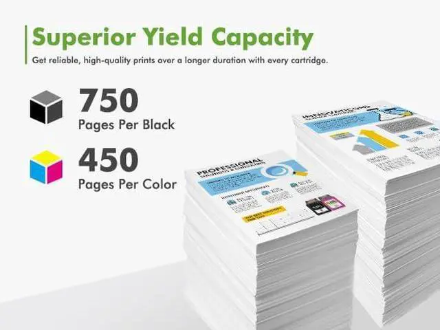Alt view image 3 of 6 - 62 62XL Ink Cartridge Black and Color Combo Pack for Envy 7640 5660 Printer