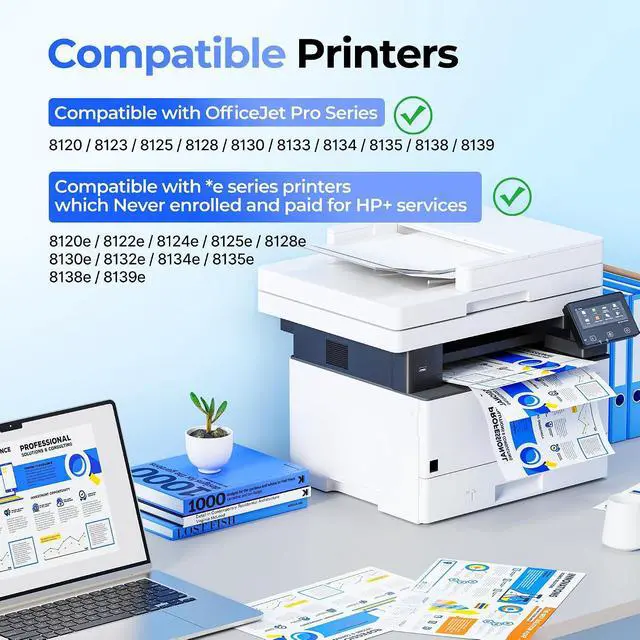 Alt view image 2 of 7 - 923XL Ink Cartridges for 8130e Printer with Chip 4-Pack 6C3Y6LN